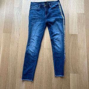 Aqua straight leg jeans with ribbon detail